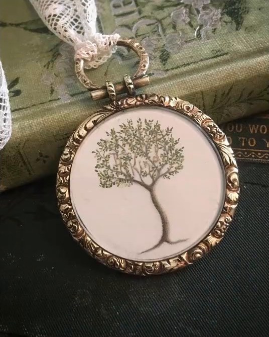 Be kind. A tree in an antique Victorian fob locket