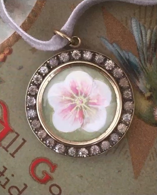 Hellebore. In an Edwardian paste locket