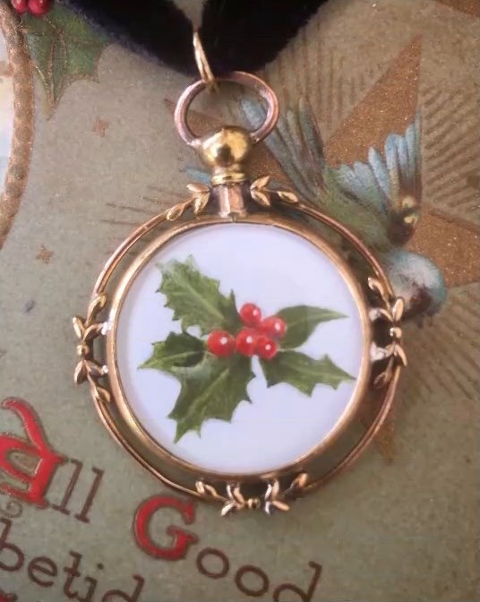 Holly. In a vintage locket pendant