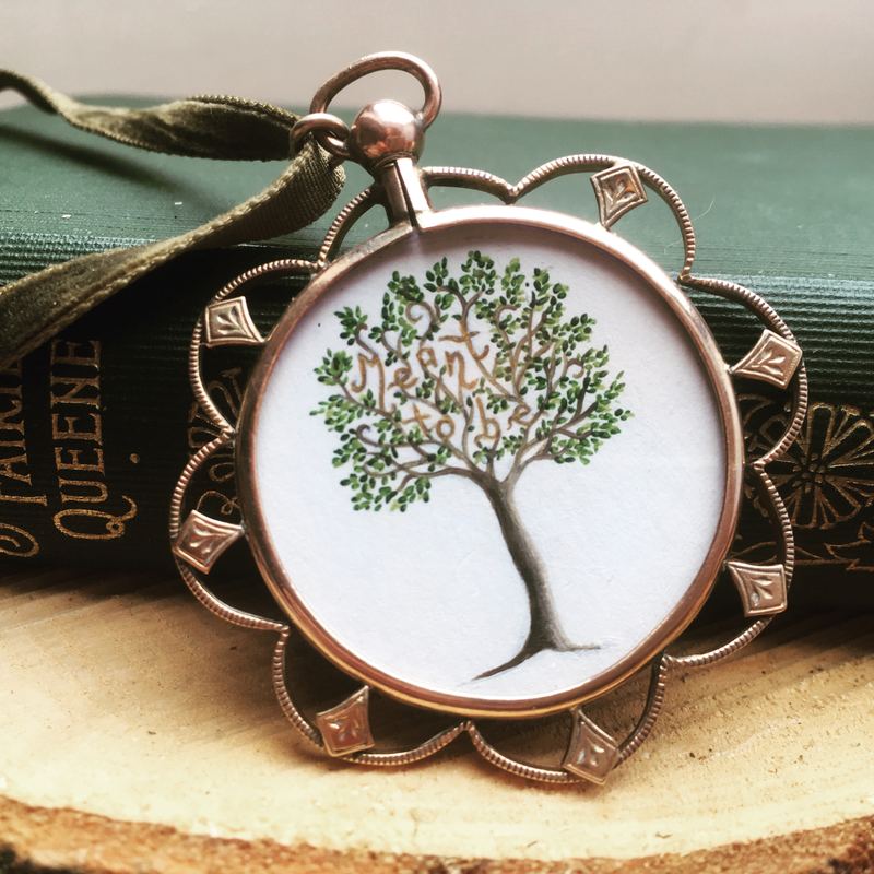 Meant to be. A tree in a scalloped rose gold locket
