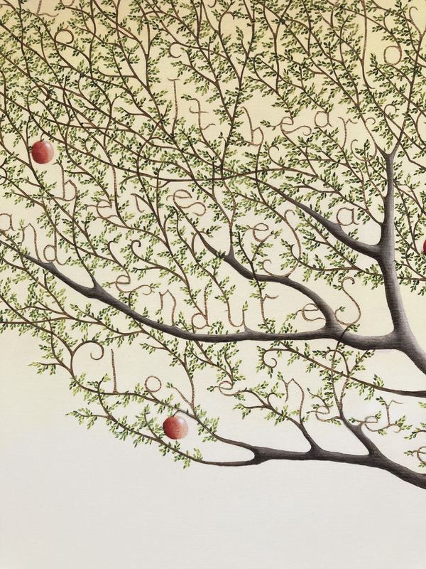 Corinthians. Words from 1 Corinthians 13, among the branches