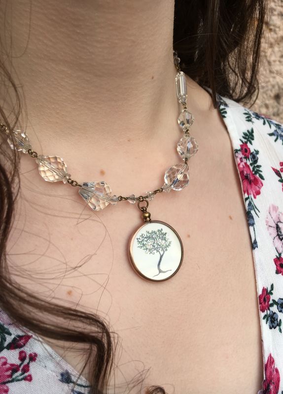 Worn on a crystal bead chain